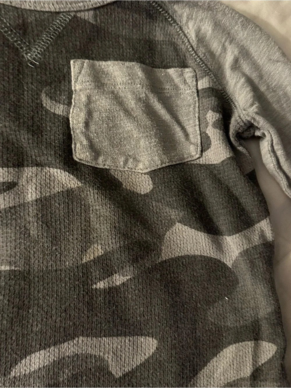 OshKosh B'gosh Gray and Black Camo Pocket Tee